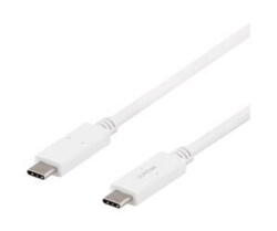 Deltaco USB-C Cable, 5Gbit/s, 5A, 1M, White