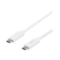 Deltaco USB-C Cable, 10Gbit/s, 3A, 1m, White