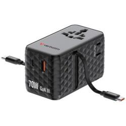 Verbatim Charge 'n' Travel 70W Universel Sort Vekselstrøm Hurtig opladning Indendørs