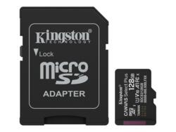 Kingston Technology 128 GB microSDXC Canvas Select Plus Gen3 150 MB/s A1-kort + adapter