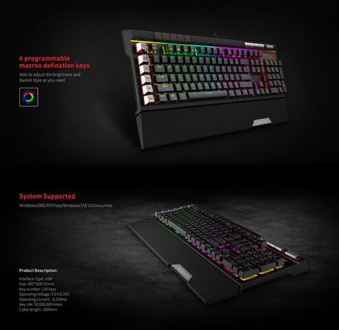 HAVIT KB462L RGB mekanisk tastatur