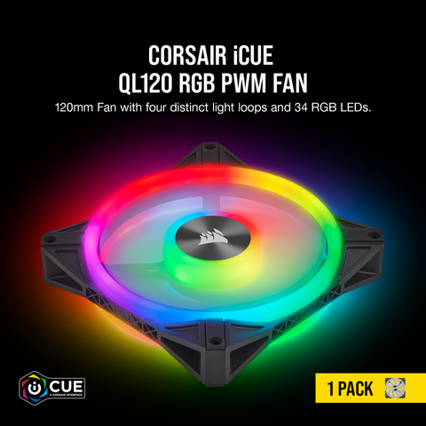 Corsair iCUE QL120 RGB - Sort