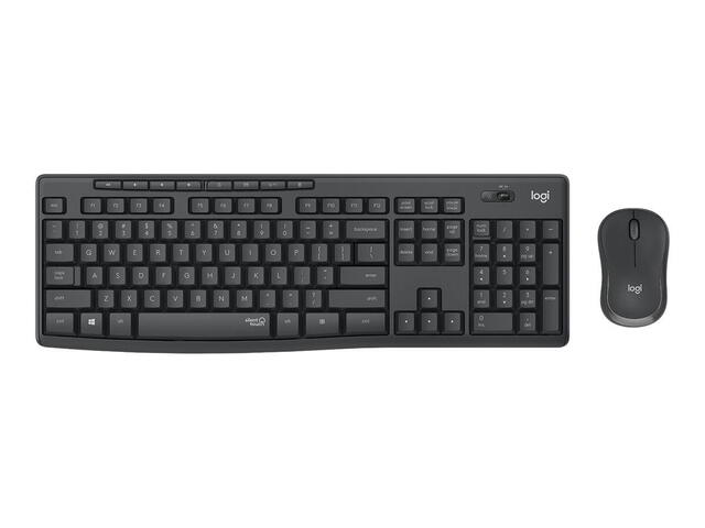 Logitech MK295 Silent - Tastatur og mus-sæt - trådløs - 2.4 GHz - Pan Nordic - grafit