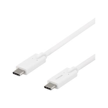 Deltaco USB-C Cable, 5Gbit/s, 5A, 2m, White