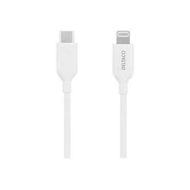Deltaco USB-C to Lightning Cable, 1m, White
