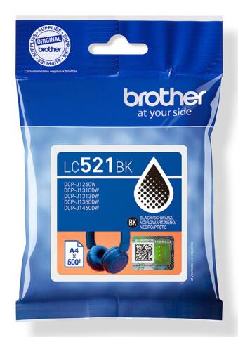 Brother LC521BK blækpatron 1 stk Original Sort