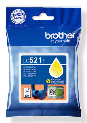 Brother LC521Y blækpatron 1 stk Original Gul