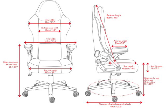 Deltaco DC130 Gaming Stol