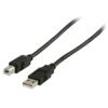 Deltaco USB 2.0 kabel Type A han - Type B han 3m, sort