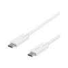 Deltaco USB-C til USB-C kabel, 5 Gbit/s, 5A, 2 m, hvid