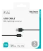 Deltaco IPLH-411 Lightning kabel 1 m Sort