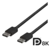 Deltaco DP8K-1020 DisplayPort kabel 2 m Sort