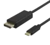 Deltaco USB-C till DisplayPort-kabel, 1m, 4K@60Hz, sort