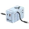 Charge ’n’ Travel 70W 2C Travel Adapter Retractable Blue