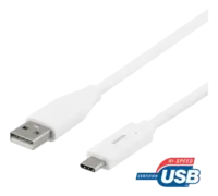 Deltaco USB-C to USB-A Cable, 3A, 1m, White