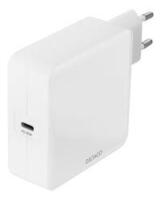 Deltaco USB-C Wall Charger, 100-240V, 65W, White