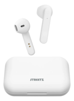 STREETZ Trådløs Semi-In-Ear Hovedtelefoner med Ladeetui - Hvid