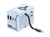 Charge ’n’ Travel 100W Travel Adapter w/ Cable Blue